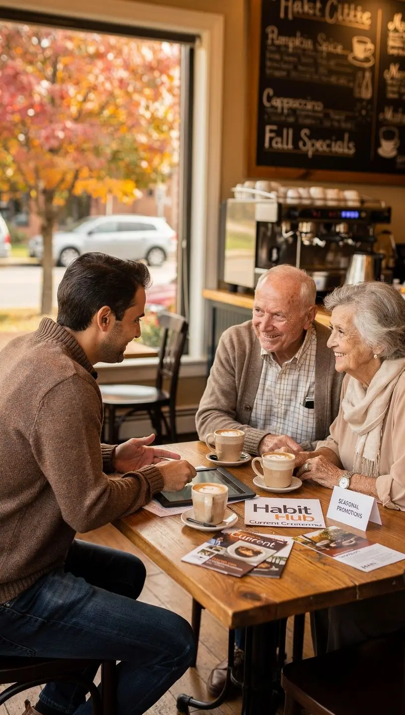 Klient korzystający z promocji sezonowych na ubezpieczenie samochodu w biurze obsługi.